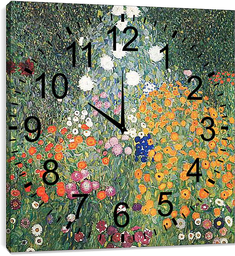 Часы картина - Bauerngarten (Blumengarten). Густав Климт