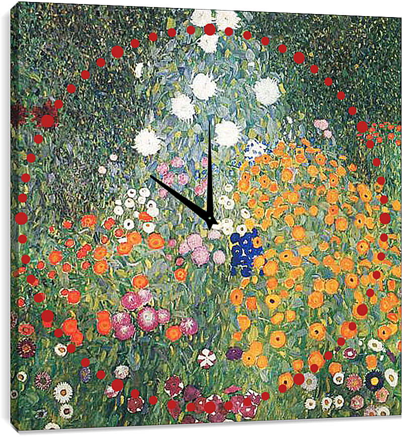 Часы картина - Bauerngarten (Blumengarten). Густав Климт
