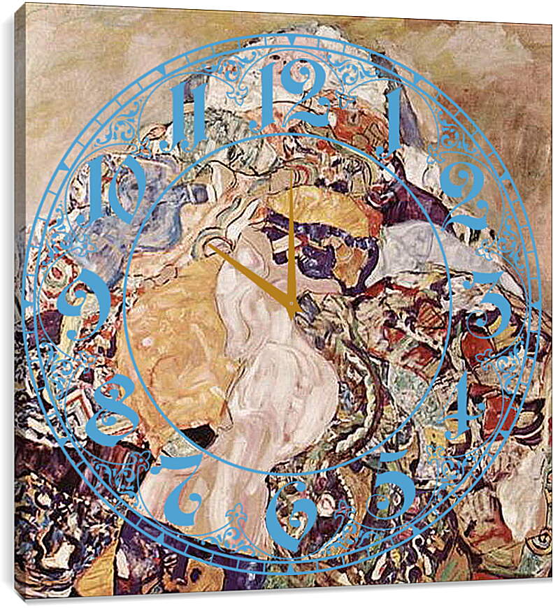 Часы картина - Baby (Wiege). Густав Климт