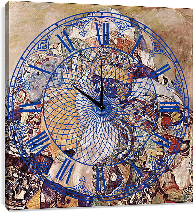 Часы картина - Baby (Wiege). Густав Климт
