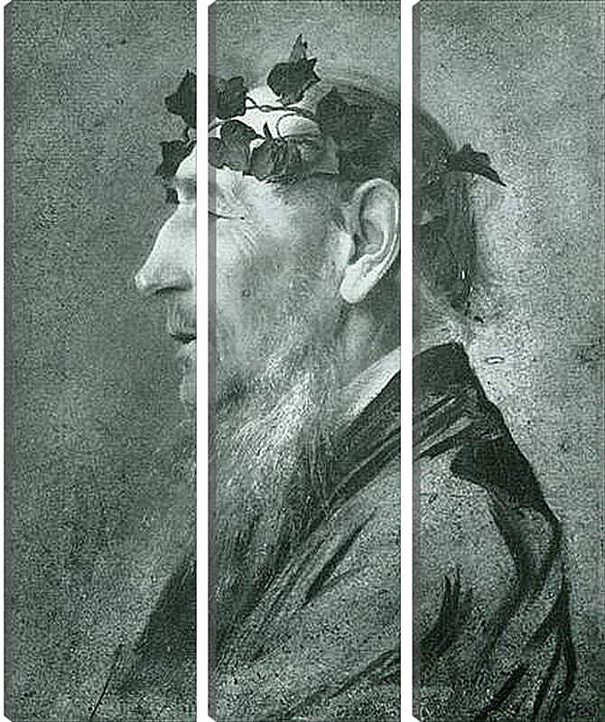 Модульная картина - Alter Mann mit Epheukranz. Густав Климт
