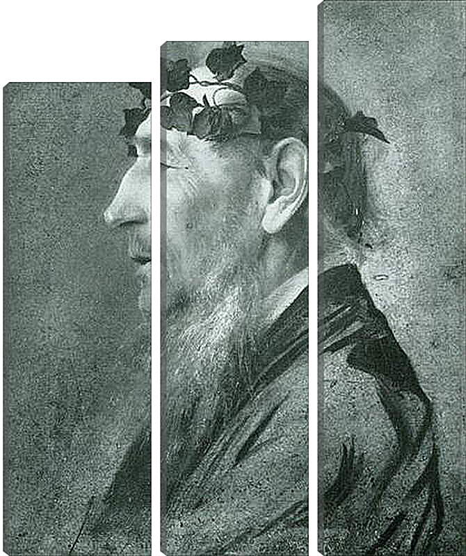 Модульная картина - Alter Mann mit Epheukranz. Густав Климт
