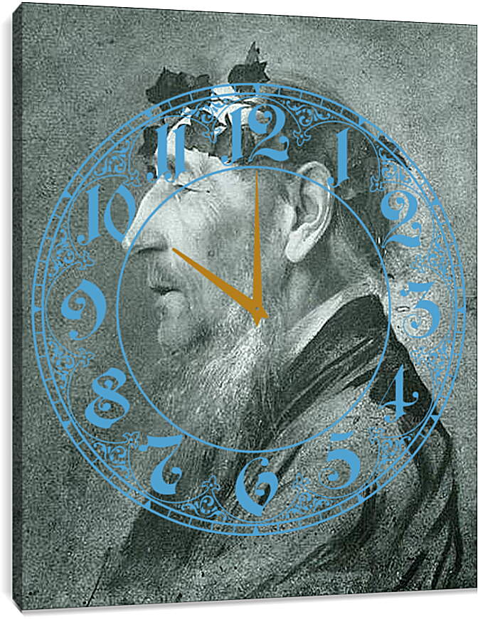 Часы картина - Alter Mann mit Epheukranz. Густав Климт
