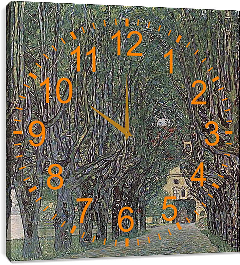 Часы картина - Allee im Park von Schloss Kammer. Густав Климт
