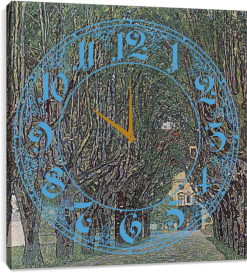 Часы картина - Allee im Park von Schloss Kammer. Густав Климт