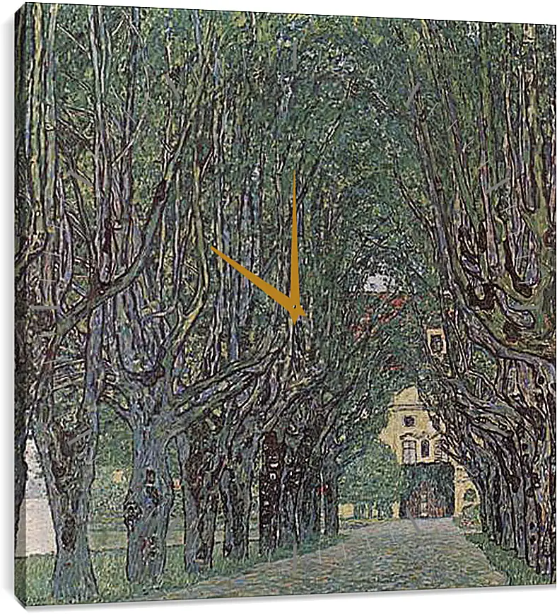 Часы картина - Allee im Park von Schloss Kammer. Густав Климт