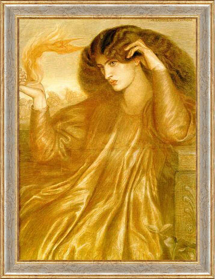Картина в раме - La Donna della Fiamma. Данте Габриэль Россетти
