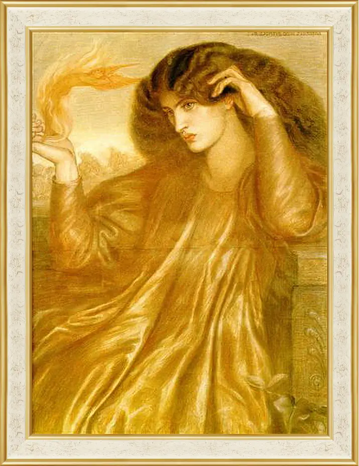 Картина в раме - La Donna della Fiamma. Данте Габриэль Россетти