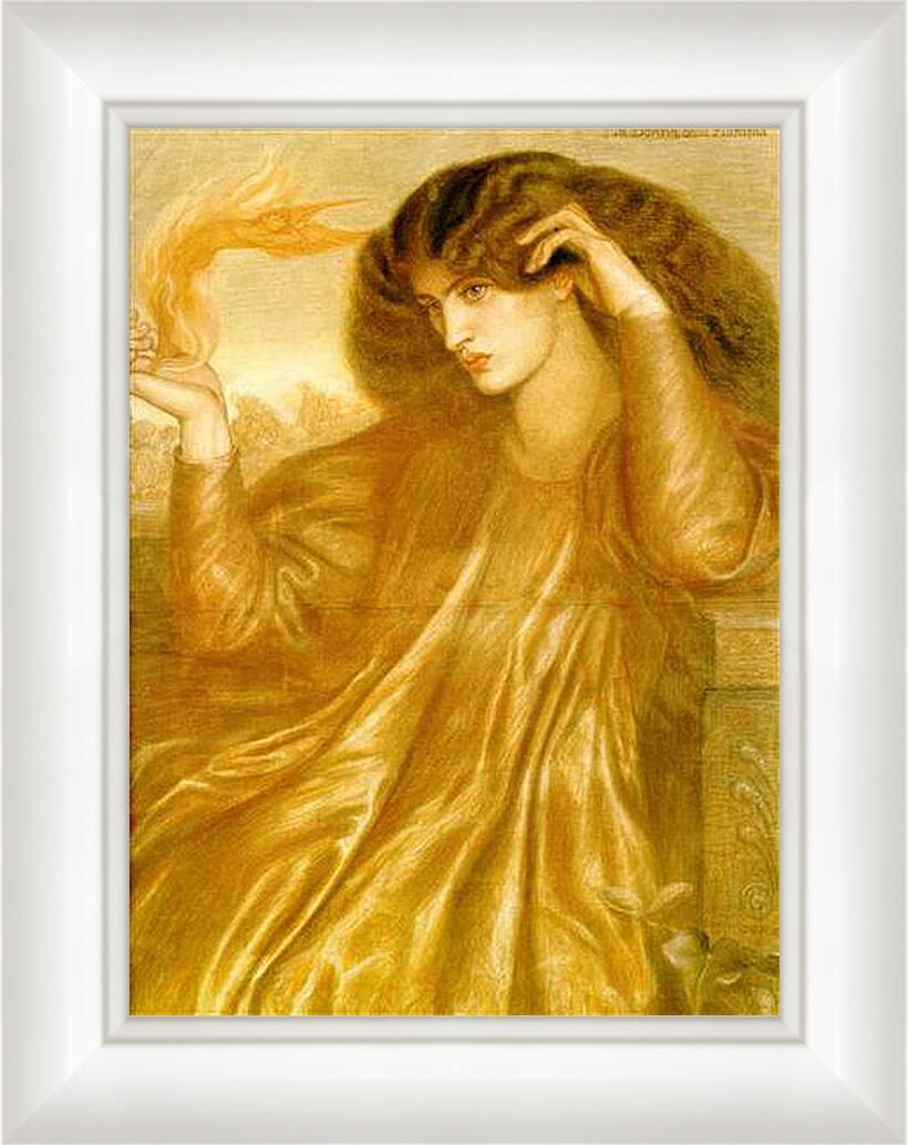 Картина в раме - La Donna della Fiamma. Данте Габриэль Россетти