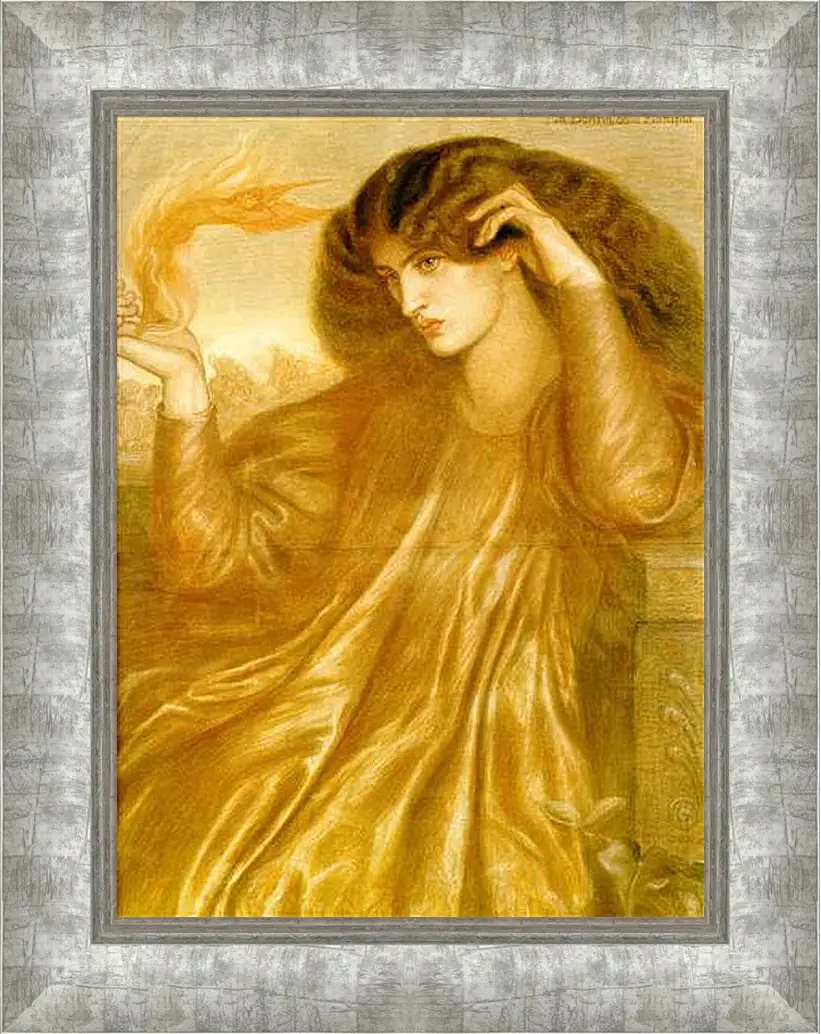 Картина в раме - La Donna della Fiamma. Данте Габриэль Россетти