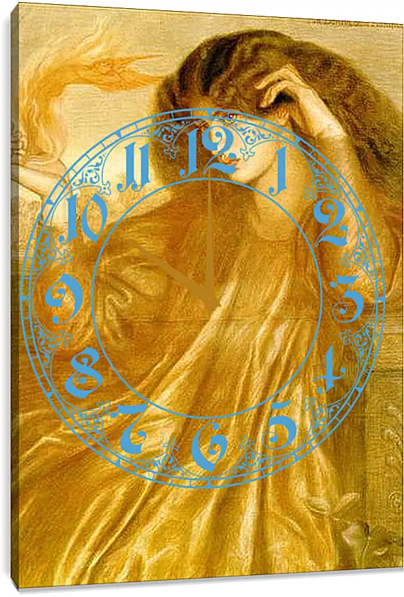 Часы картина - La Donna della Fiamma. Данте Габриэль Россетти