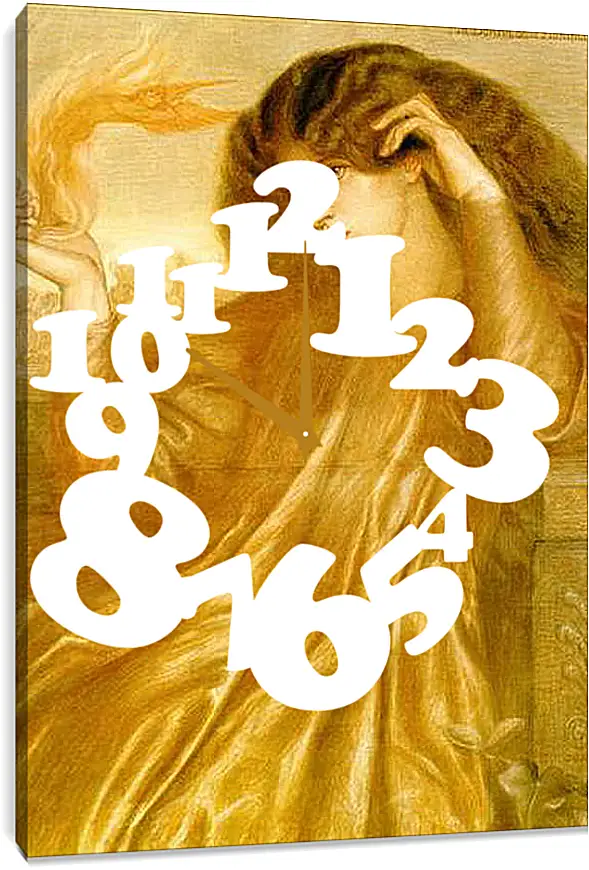 Часы картина - La Donna della Fiamma. Данте Габриэль Россетти