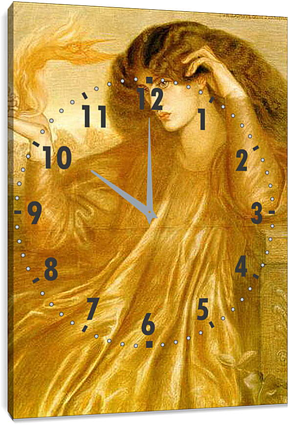 Часы картина - La Donna della Fiamma. Данте Габриэль Россетти