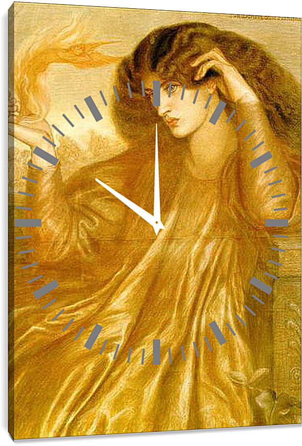 Часы картина - La Donna della Fiamma. Данте Габриэль Россетти