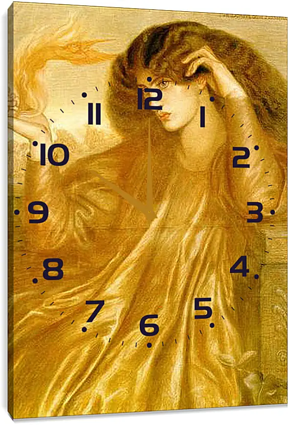 Часы картина - La Donna della Fiamma. Данте Габриэль Россетти