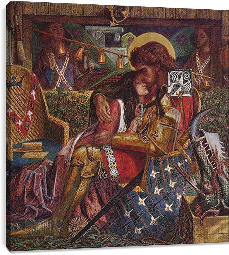 Постер и плакат - The wedding of Saint George and Princess Sabra. Данте Габриэль Россетти
