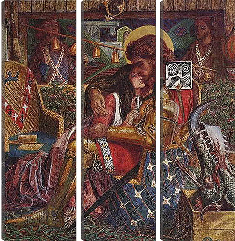 Модульная картина - The wedding of Saint George and Princess Sabra. Данте Габриэль Россетти