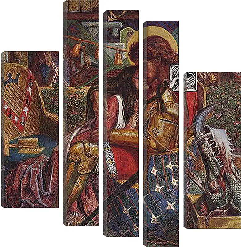 Модульная картина - The wedding of Saint George and Princess Sabra. Данте Габриэль Россетти