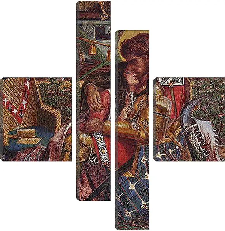 Модульная картина - The wedding of Saint George and Princess Sabra. Данте Габриэль Россетти