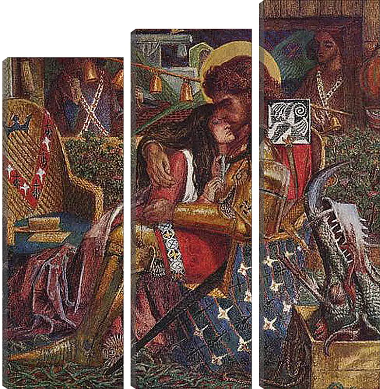 Модульная картина - The wedding of Saint George and Princess Sabra. Данте Габриэль Россетти