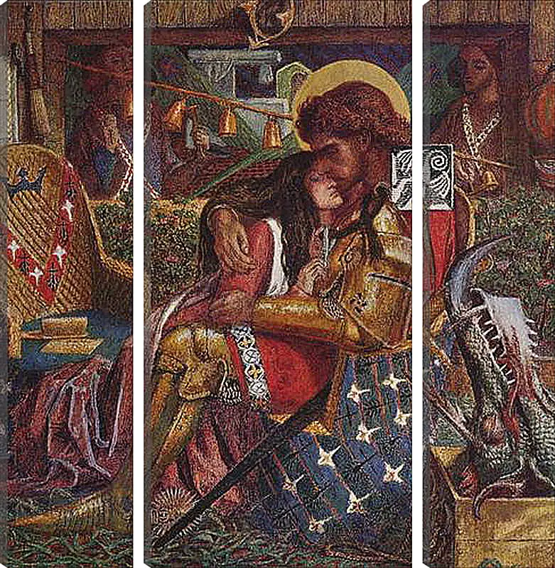 Модульная картина - The wedding of Saint George and Princess Sabra. Данте Габриэль Россетти
