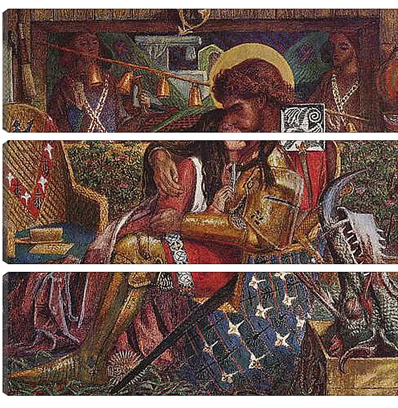 Модульная картина - The wedding of Saint George and Princess Sabra. Данте Габриэль Россетти