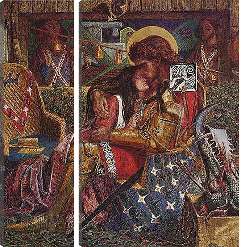 Модульная картина - The wedding of Saint George and Princess Sabra. Данте Габриэль Россетти