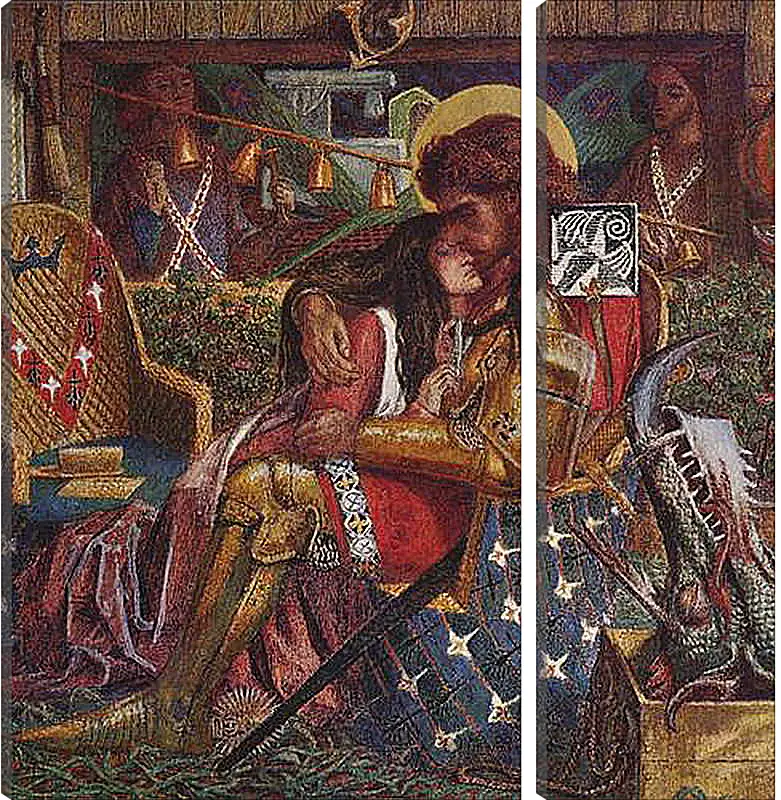 Модульная картина - The wedding of Saint George and Princess Sabra. Данте Габриэль Россетти