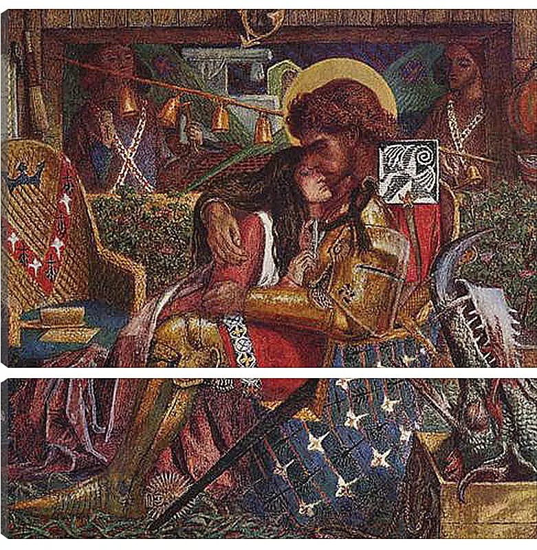 Модульная картина - The wedding of Saint George and Princess Sabra. Данте Габриэль Россетти