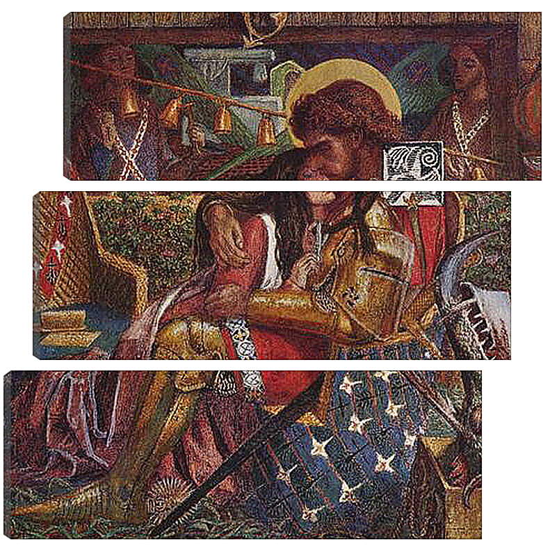 Модульная картина - The wedding of Saint George and Princess Sabra. Данте Габриэль Россетти
