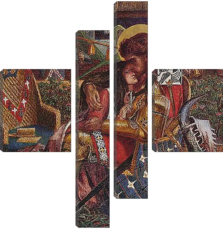 Модульная картина - The wedding of Saint George and Princess Sabra. Данте Габриэль Россетти