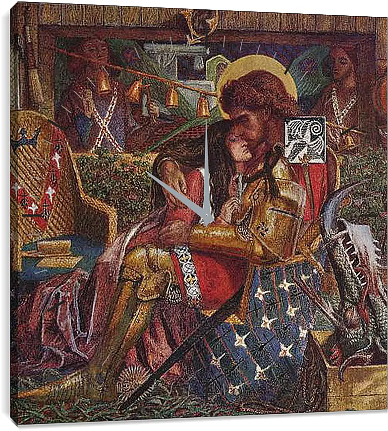 Часы картина - The wedding of Saint George and Princess Sabra. Данте Габриэль Россетти