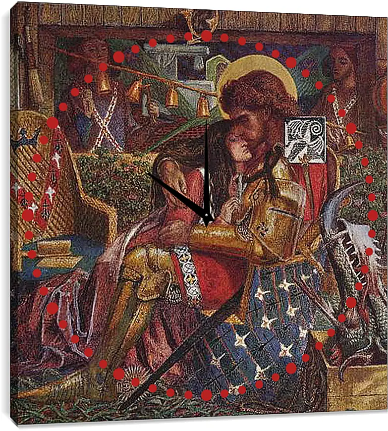 Часы картина - The wedding of Saint George and Princess Sabra. Данте Габриэль Россетти