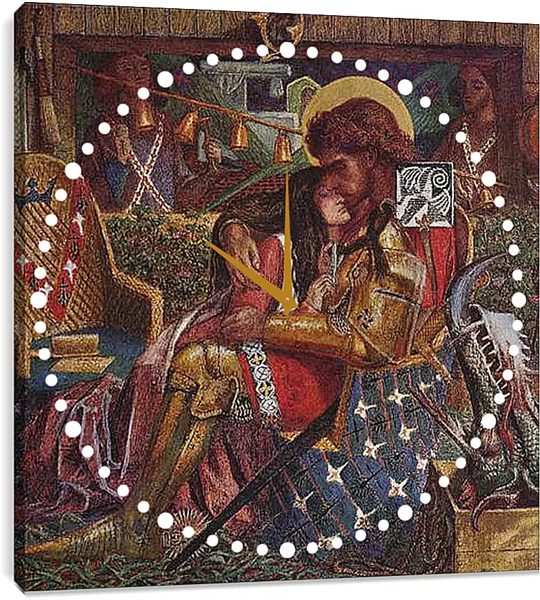 Часы картина - The wedding of Saint George and Princess Sabra. Данте Габриэль Россетти