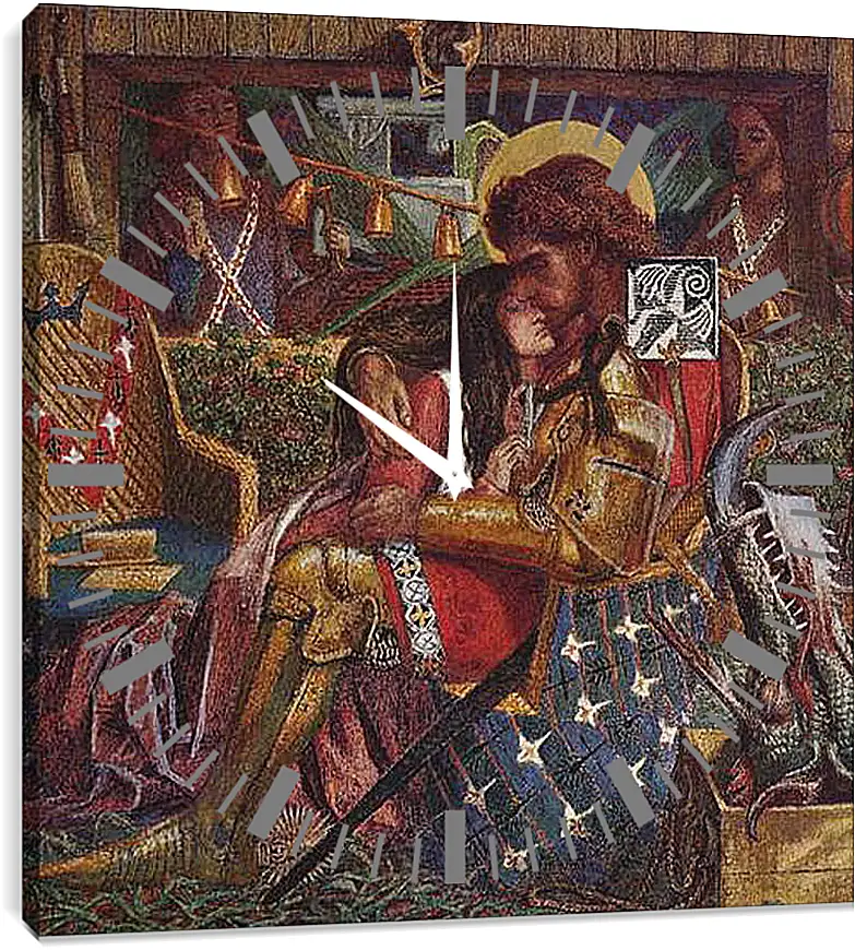 Часы картина - The wedding of Saint George and Princess Sabra. Данте Габриэль Россетти