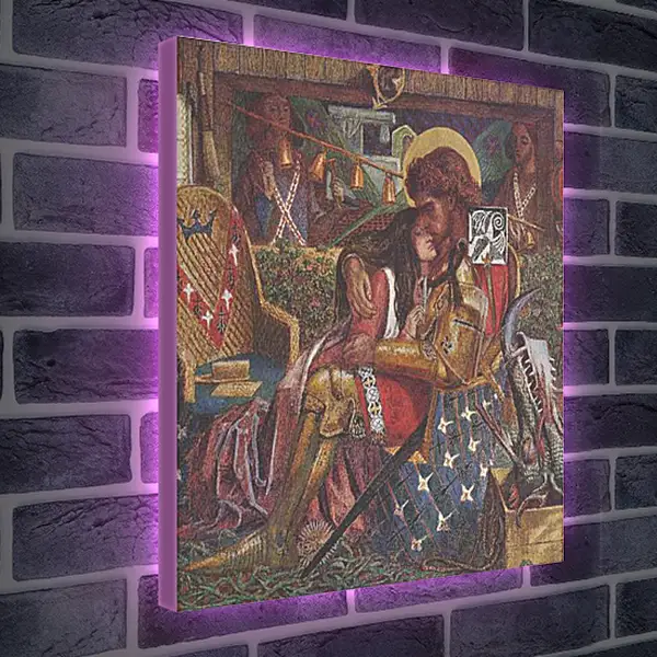 Лайтбокс световая панель - The wedding of Saint George and Princess Sabra. Данте Габриэль Россетти