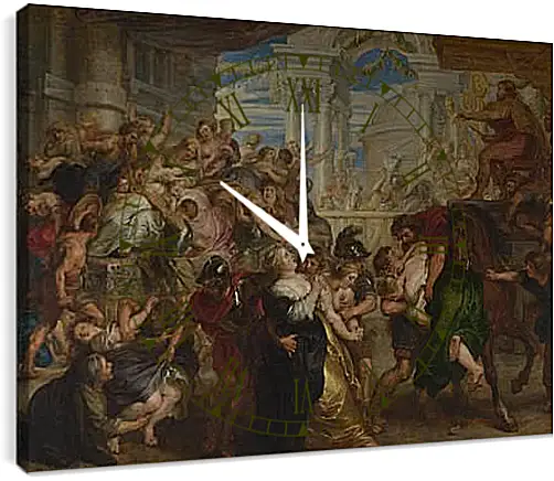 Часы картина - The Rape of the Sabine Women. Питер Пауль Рубенс