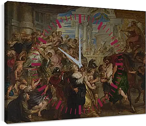 Часы картина - The Rape of the Sabine Women. Питер Пауль Рубенс