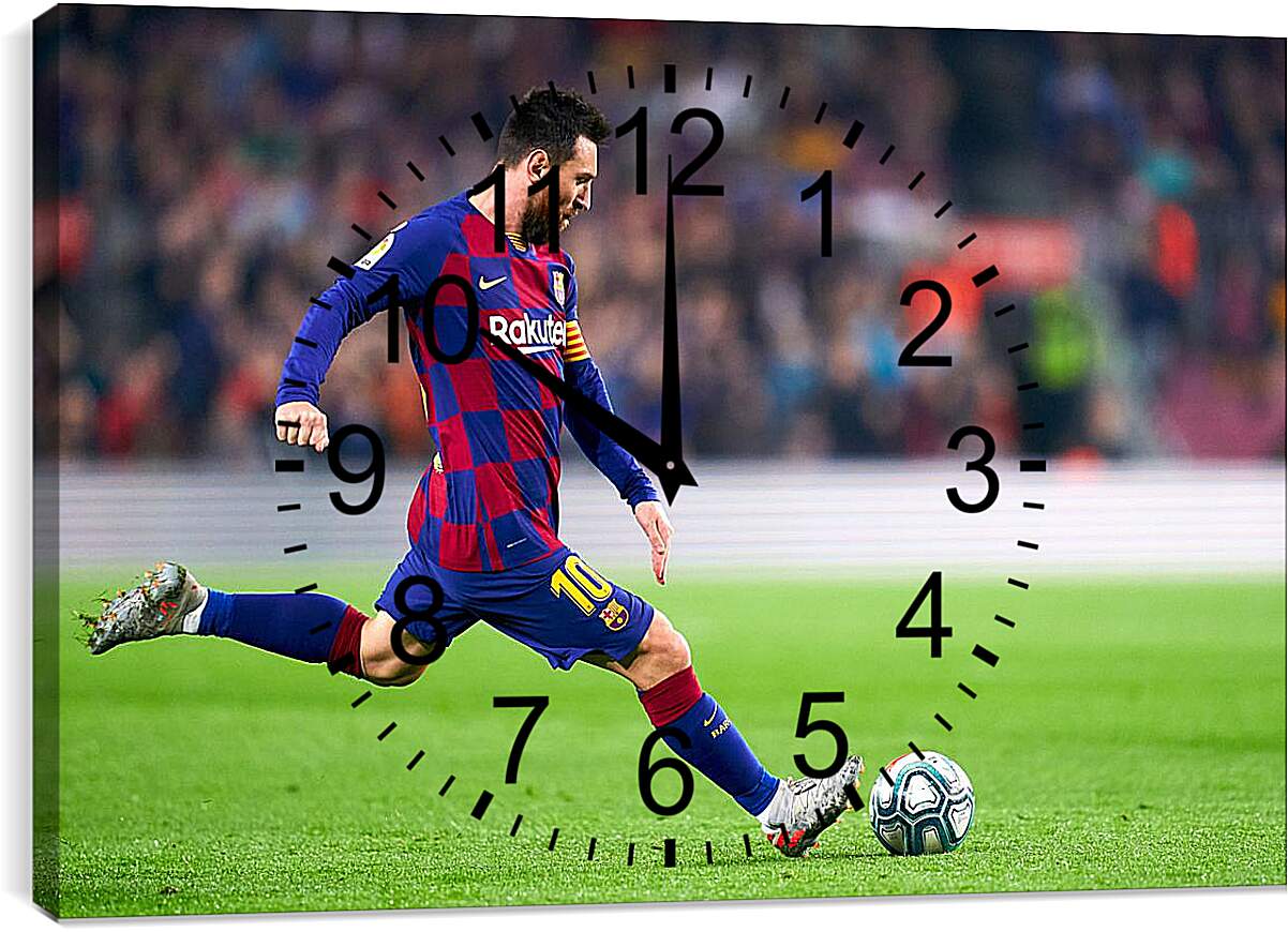 Часы картина - Лионель Месси с мячом