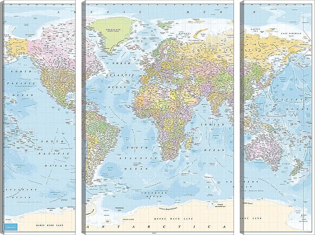 Модульная картина - Карта мира