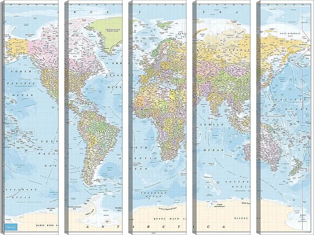 Модульная картина - Карта мира