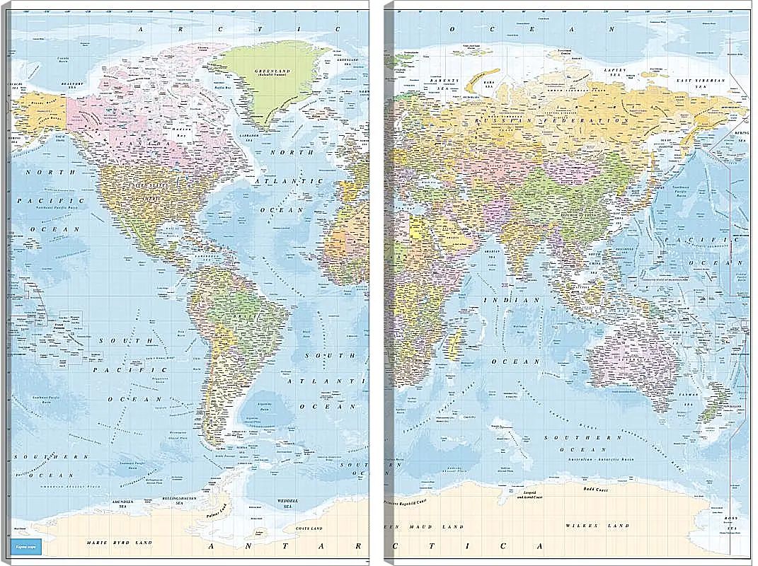 Модульная картина - Карта мира
