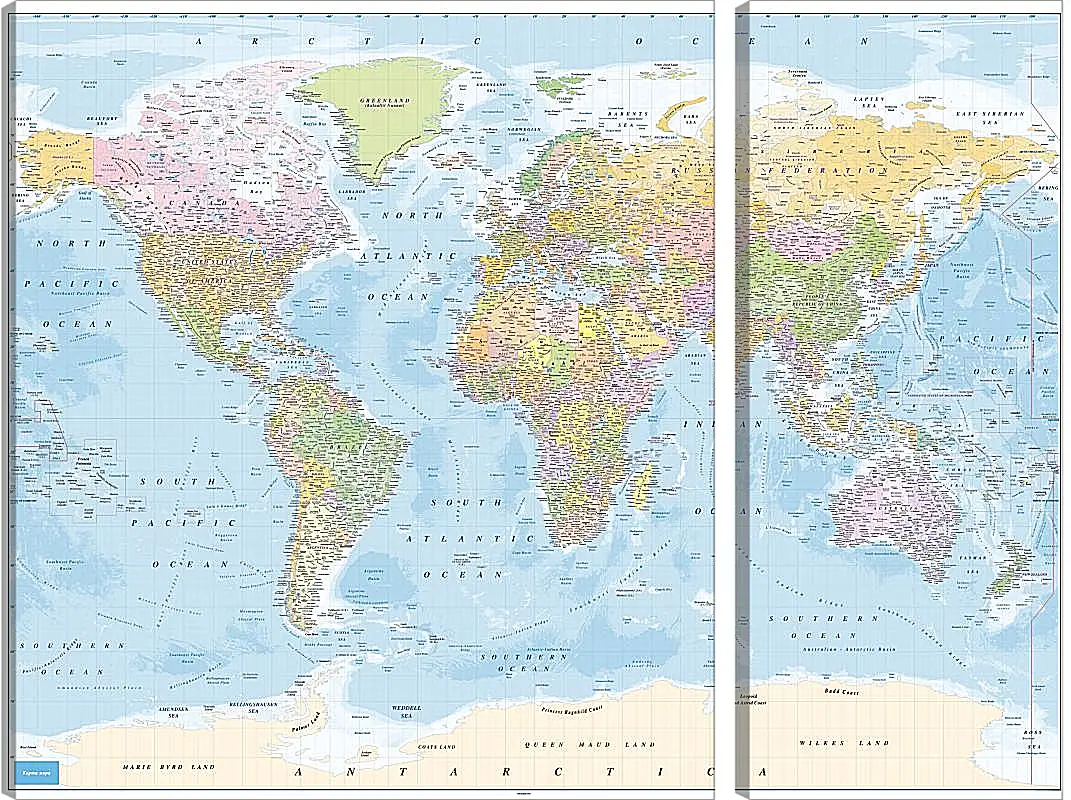 Модульная картина - Карта мира