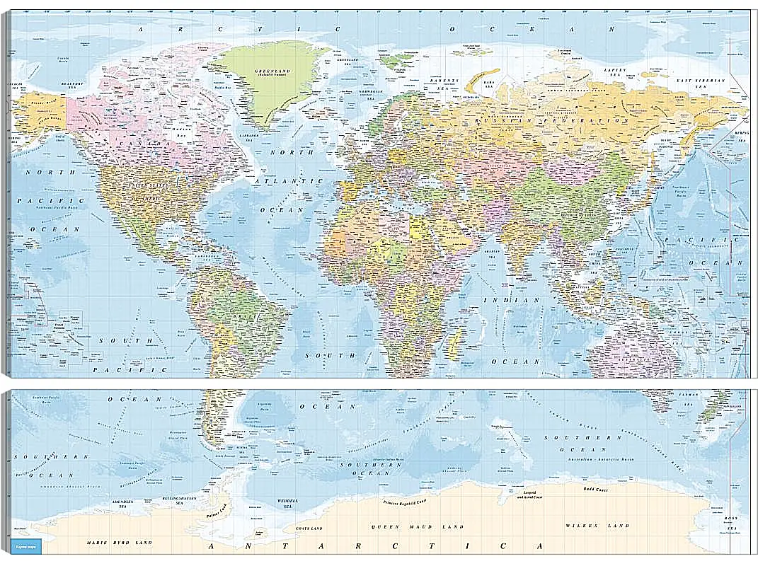 Модульная картина - Карта мира