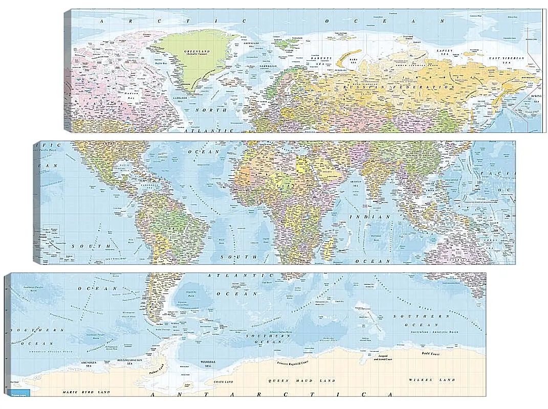 Модульная картина - Карта мира