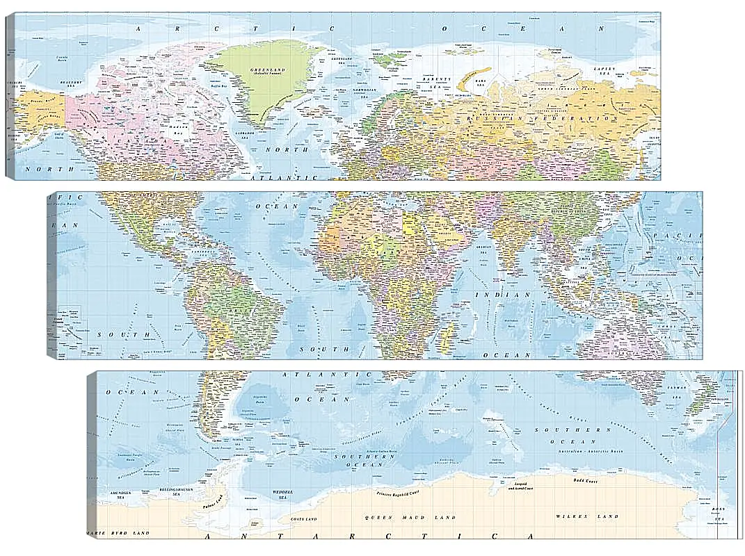 Модульная картина - Карта мира