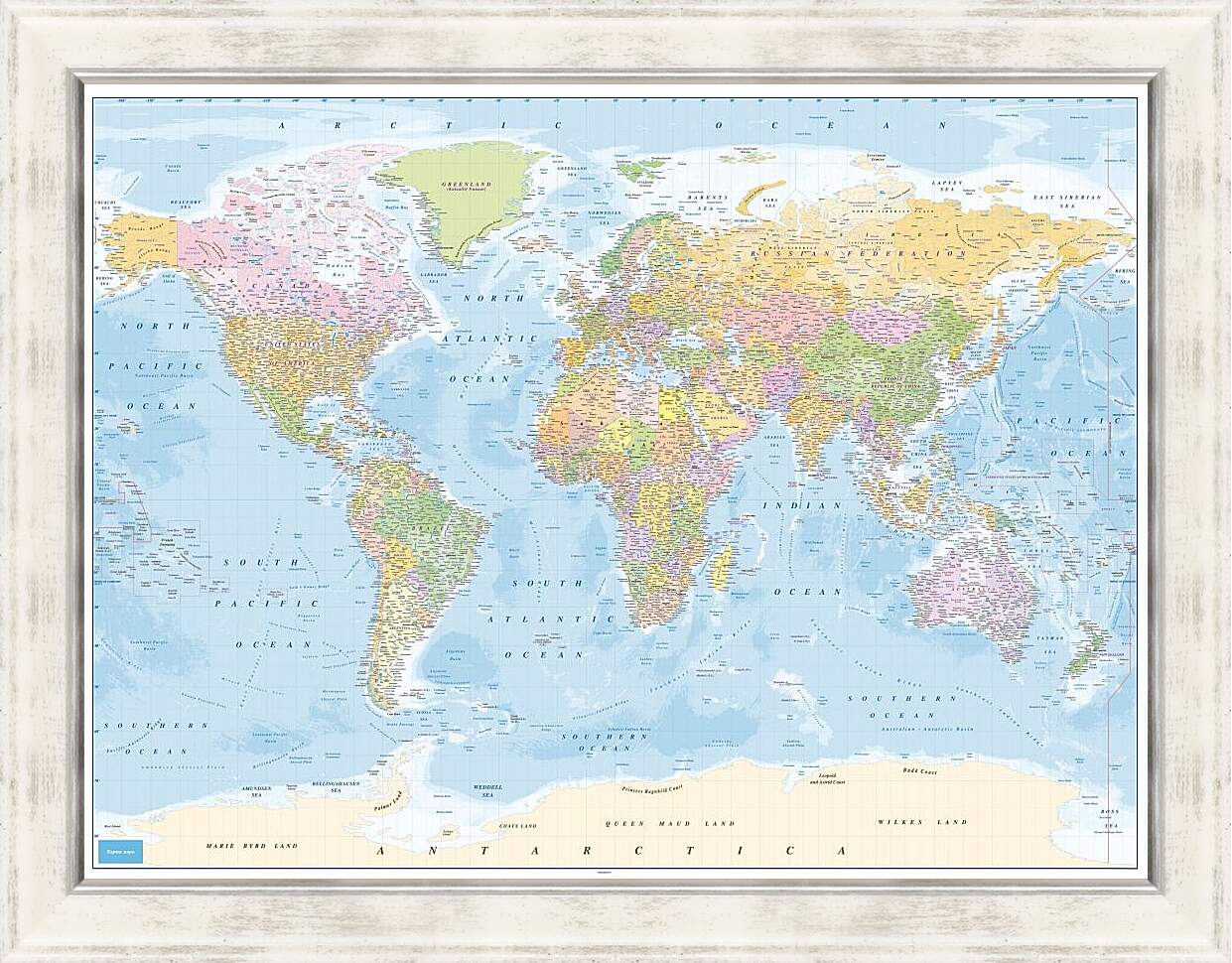 Картина в раме - Карта мира