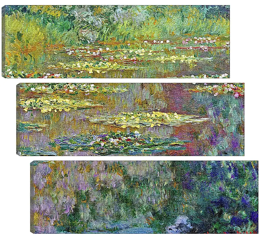 Модульная картина - Sea Rose Pond. Клод Моне