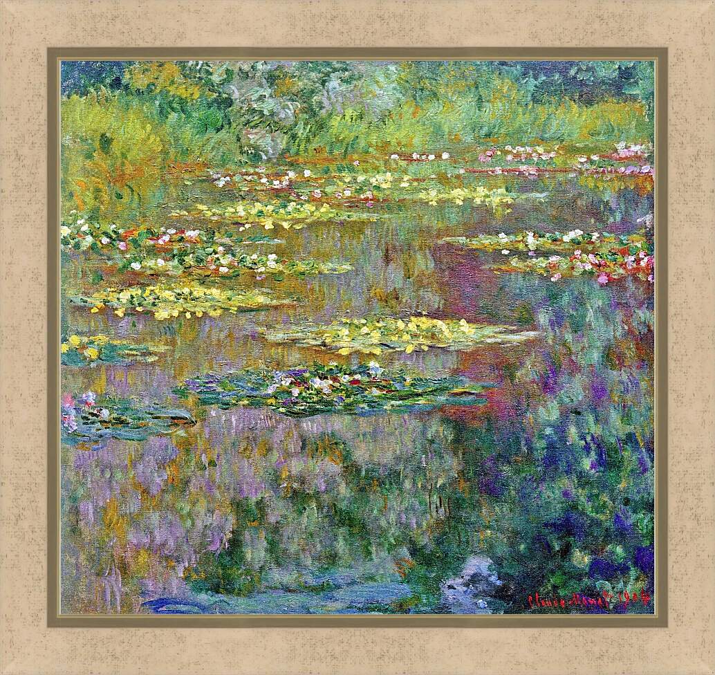 Картина в раме - Sea Rose Pond. Клод Моне