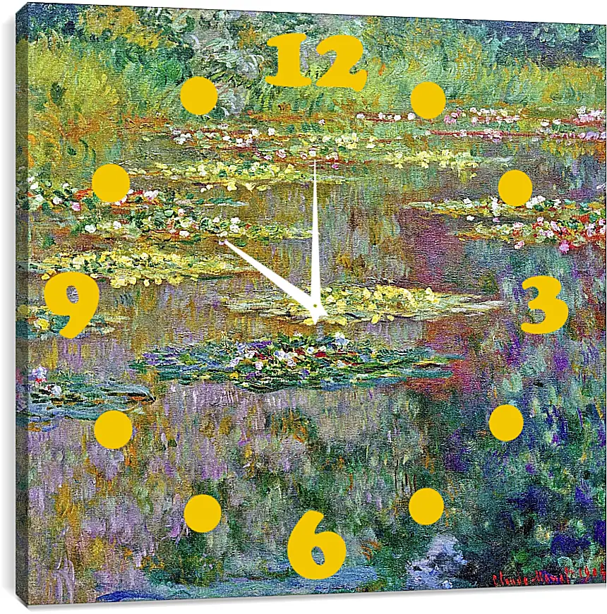 Часы картина - Sea Rose Pond. Клод Моне